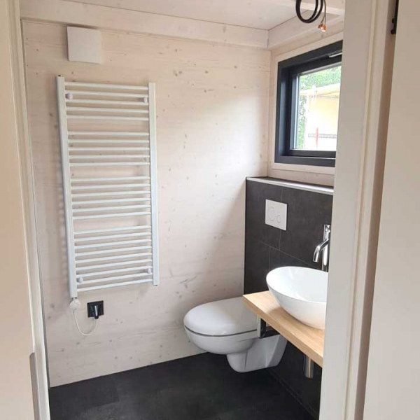 Das Badezimmer im Tiny House Skadi ist noch nicht vollständig eingerichtet